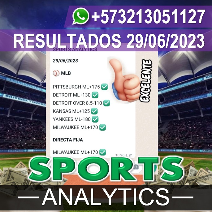 Sports Analytics ♚ Pronósticos 30/06/2023 ♚ Free Picks Parlay MLB