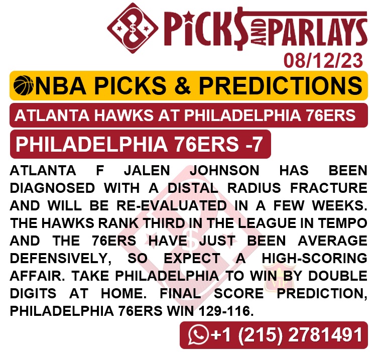 Picks and parlays VIP 08/12/23 NBA Picks & Predictions cuantoAcuanto