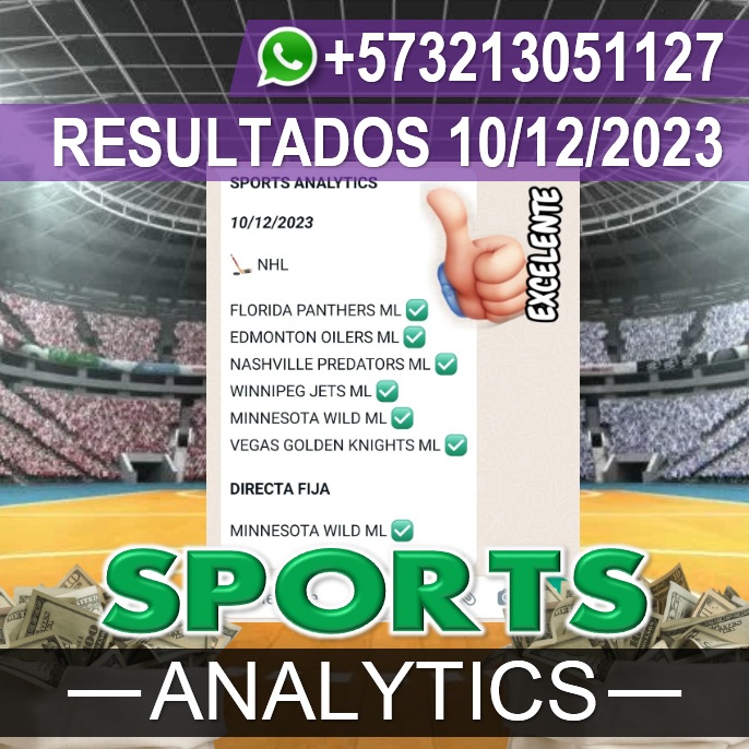 Sports Analytics ♚ Pronósticos 12/12/2023 ♚ Free Picks Parlay NHL