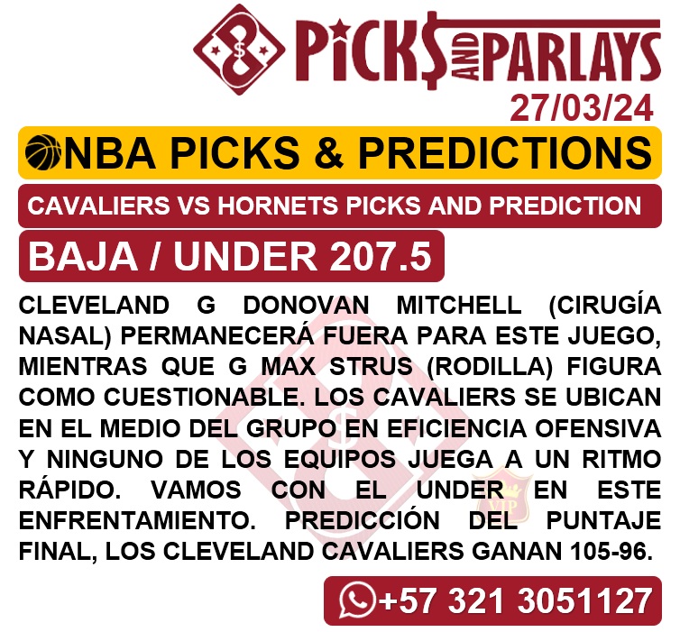 Picks and parlays VIP 27/03/24 NBA Picks & Predictions cuantoAcuanto