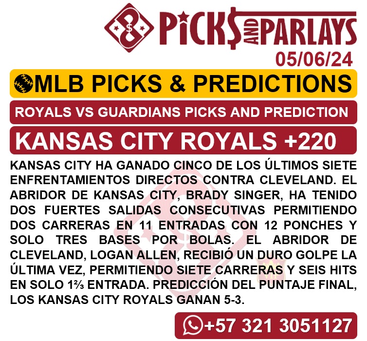 Picks and parlays VIP 05/06/24 MLB Picks & Predictions cuantoAcuanto