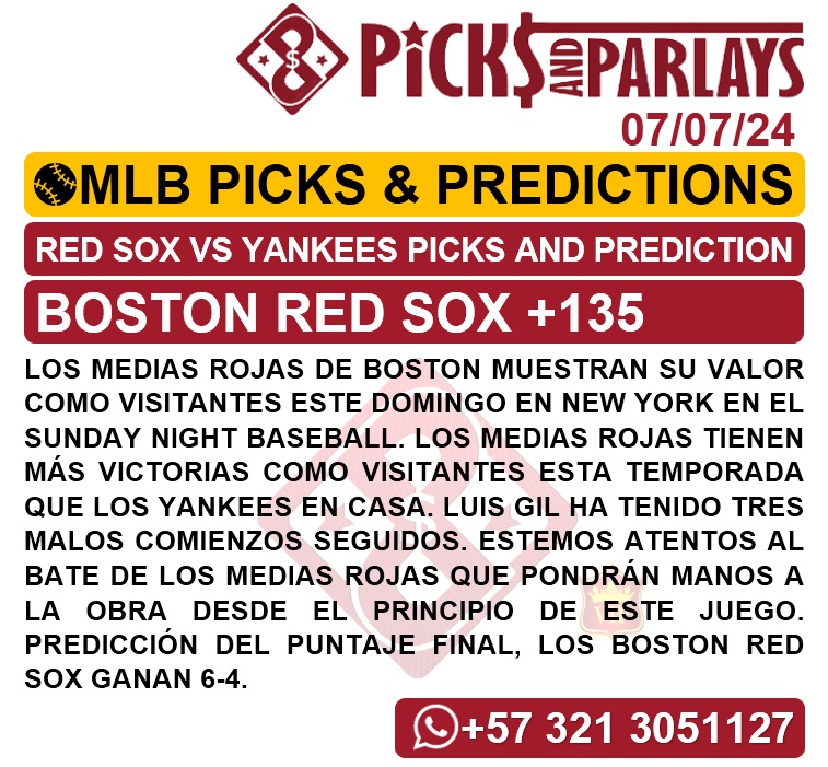 Picks And Parlays VIP – 07/07/24 – MLB Picks & Predictions – CuantoAcuanto