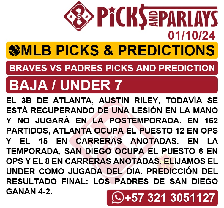 Picks and parlays VIP 01/10/24 MLB Picks & Predictions Scores